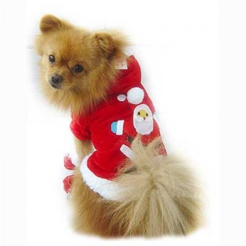 Hundemantel Weihnachtsmann mit Kuschelfell