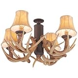 Lighting Fixtures item: Monte Carlo MC116OC 4-light Antler Light Kit, Old Chicago finish, Includes 3-Foot chain and Four 60-Watt Incandescent Candelabra Bulbs