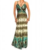 Blue Banana Turquoise and Green Maxi Dress
