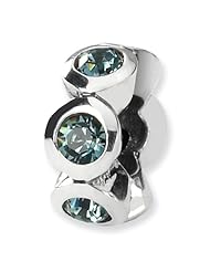 Sterling Silver Reflections Dec Swarovski Elements Birthstone Bead