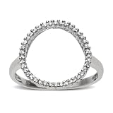 14k White Gold Diamond Circle Ring (1/8 cttw, I-J Color, I2 Clarity), Size 7