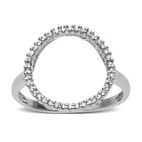 14k White Gold Diamond Circle Ring (1/8 cttw, I-J Color, I2 Clarity), Size 7