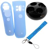 GTMax BlackMove Quad Charger charging dock station + 2pcs Blue Silicone Cas ....