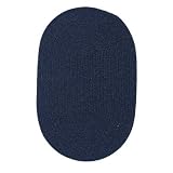 Solid Wool Blend Blue Moon Braided Rug Size: Oval 9 x 12