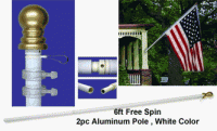 White Spin Free Flagpole