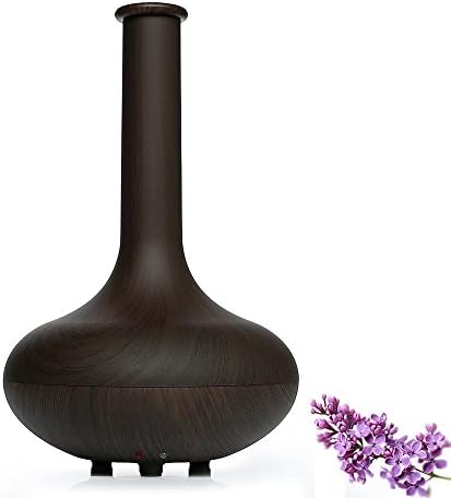 SMALI Essential Oil Diffuser Ultrasonic, Cool Mist/ Auto Shut Off/ Wood Grain/ Cute Mini Size, Dark Brown