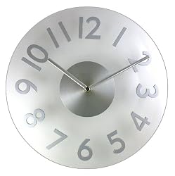 Timekeeper 6074 Round 11.5" Plexiglas Clock with Silver Arabic Numerals