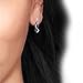 0.10 Carat (ctw) Sterling Silver Black & White Diamond Ladies Infinity Swirl Dangling Earrings 1/10 CT