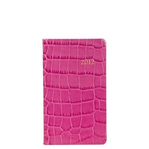 2012 Pocket Agenda Datebook, Genuine Crocodile Embossed Leather, 5" , Pink