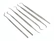 Set of 6 Steel Dental Picks - Probes - Carver Picks