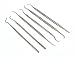 Set of 6 Steel Dental Picks - Probes - Carver Picks