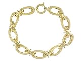14KT APPROX 9.6 GRAM TEXTURED AND POLISHED OVAL DESIGNER LINK BRACELET