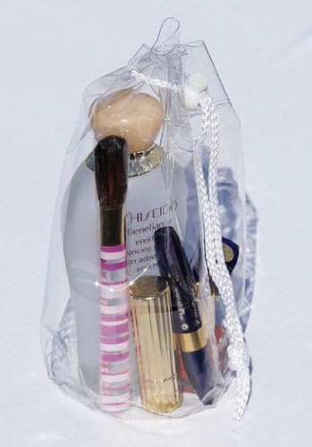 10 PVC Vinyl Soft Bag Drawstring Closure Cosmetic Pouch