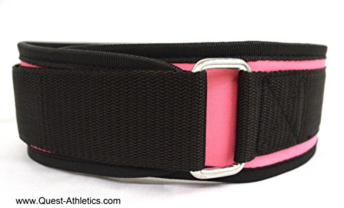 Quest Women's 3.25" WOD Velcro Belt - Powerlifting CrossFit Weightlifting (XXS ~ XXL) - Pink, Purple or Teal