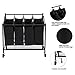 SONGMICS 4-Bag Rolling Laundry Sorter Cart Heavy-duty w' 4 Casters Black URLS95H