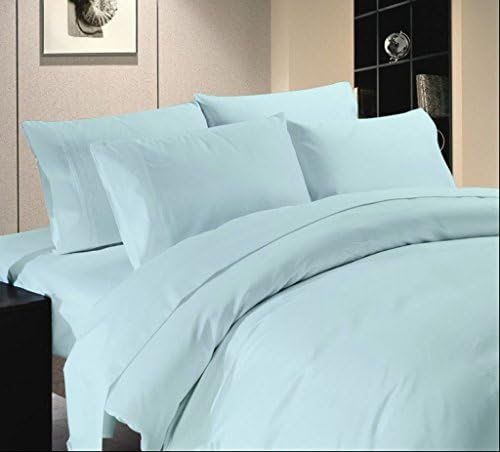 Hotel Luxury 3pc Duvet Set-800 Thread Count Egyptian Quality Soft Top Quality Premium Queen Size Light Blue SOLID