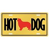 New  Border Collie - Hot Dog  License Plate Dog