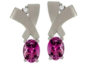 Tommaso Design Oval 6x4mm Genuine Rhodolite Earrings Tommaso Design Oval 6x4mm Genuine Rhodolite Earrings