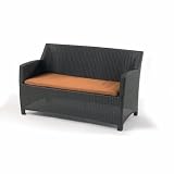 Dana Love Seat in Espresso Fabric: Tuscan Orange