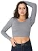 American Apparel Women's Long Sleeve Cotton Spandex Jersey Crop Top