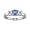 1/4 CT 3 Stone Blue & White Diamond Ring 14K White Gold In Size 5 (Available In Sizes 5 - 10)