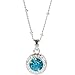 Heirloom Finds Pretty Light Blue Crystal Silver Tone Bezel Pendant Necklace
