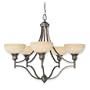 Royce Lighting RC800UP/5-27 Fairlawn Five-Light Chandelier Peruvian Bronze with White Alabaster Globes