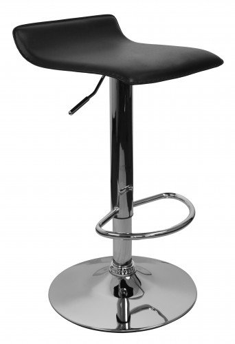 Amstyle Ibiza Design Klassiker - h&ouml;henverstellbarer Barhocker Leder, schwarz