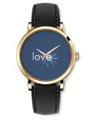 SPRAWL Aanalog Fashion Series Gold Ladies Watches of Genuine Black Leather Strap,Unique Wrist Watch for Women Girls Designed with Love