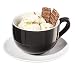 Jumbo 20 Oz Ceramic Cup & Saucer, Black/White