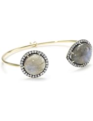 Jemma Wynne "Prive" Labradorite with Diamond Border Bangle Bracelet