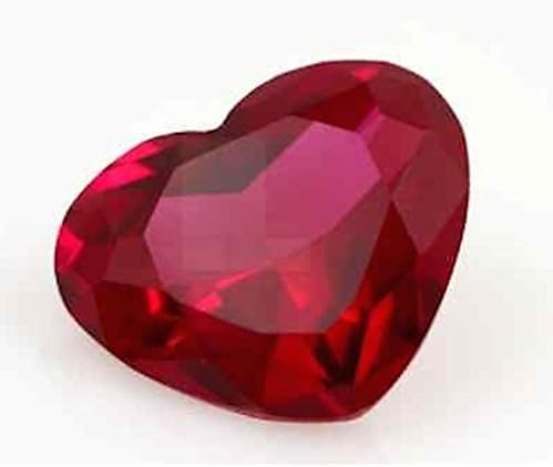 Jaz77 - Lab Created Synthetic Ruby Corundum 15x15 mm (1 pc) Heart Top Quality Loose Gemstone