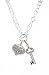 Necklace - N349 - Marcasite-Look Heart and Key - Chain Link - Toggle Ends