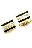 14K Gold and Diamond Lined with Onyx Cufflinks