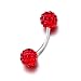 Pugster Mother's Day Jewelry Belly Button Ring Red Swarovski Crystal Body Jewelry