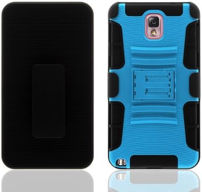 Samsung Galaxy Note 3 Case, By Crazycov Side Stand Cover Case with Holster (sky blue)