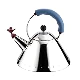 Alessi 9093 Wasserkessel aus Edelstahl mit Griff und vogelf�rmiger Fl�te aus PA, hellblauvon "Alessi"