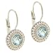 Sterling Silver Genuine Blue Topaz Round Bali Bead Lever Back LeverBack Earrings