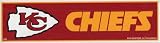 Kansas City Chiefs NFL Bumper Sticker - 3" X 11"