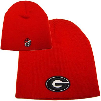 NCAA BEANIE KNIT TOQUE HAT CUFFLESS GEORGIA BULLDOGS