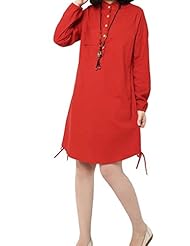 Cotton/Linen Fall Long Sleeves  Shirt  Dress