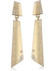 Kenneth Cole New York "Metal Edge" Geometric Pave Stick Linear Drop Earrings