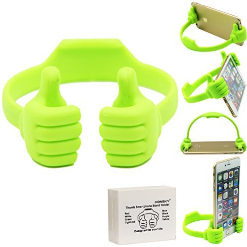 HonskyÂ®- NEWLY RELEASE - Universal Flexible Thumb Smartphone Stand Holder,Tablet Mount Holder, for Apple iPad Mini Amazon Kindle iPhone 6 6 plus 5s 5S 5C 5 Samsung Galalxy S3 S4 S5 NOTE 2 NOTE 3 NOTE 4,Universal Mount Fits Most HTC Sony Motorola Bla