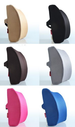 Love Home Memory Foam 3d Ventilative Mesh Lumbar Support Cushion/ Back Cushion / Support Cushion Helps the Lumbar and Sacral Region of the Spinal Column & Helps Promote Good Posture While Sitting- Excellent for Home, Office, Car and Wheelchairs- Size: 13.4''*13.4''*4.7''