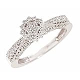 1/2 Carat T.W. Round Cut Diamond Women's Engagement Ring 14K White Gold - Size 7