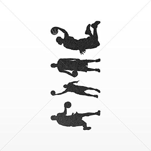 Sticker Various Basketball Car door Hobbies Sports car Durab Mettalic Black (4 X 2.30 Inches)