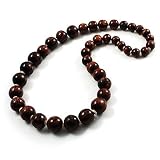 Animal Print Wooden Bead Necklace (Brown & Black)