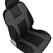 Monaco Canvas Seat Covers for Car SUV - Sporty Racing Style Stripes Black & Charcoal Gray