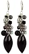 Black & Gray Pearl Navette Cluster Earrings