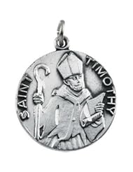 CleverEves 14K Yellow Gold 19.25 mm Saint Timothy Medal